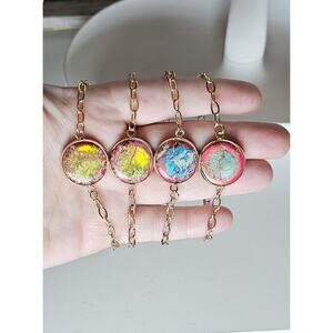 Vibrant Ocean Jasper Bracelet 14k Gold-Filled Adjustable Link Chain Choose Color